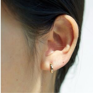 Catbird Chubby Huggy Gold Hoop Earrings (Pair)